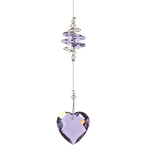 Crystal heart suncatcher lilac