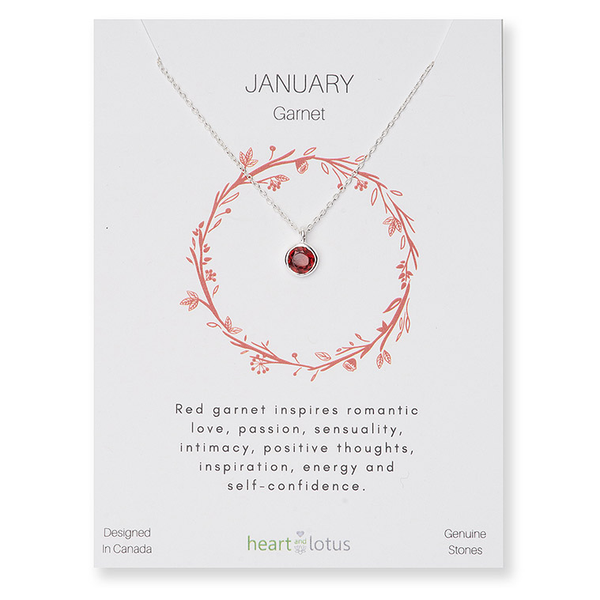 Birthstone Necklaces January Garnet