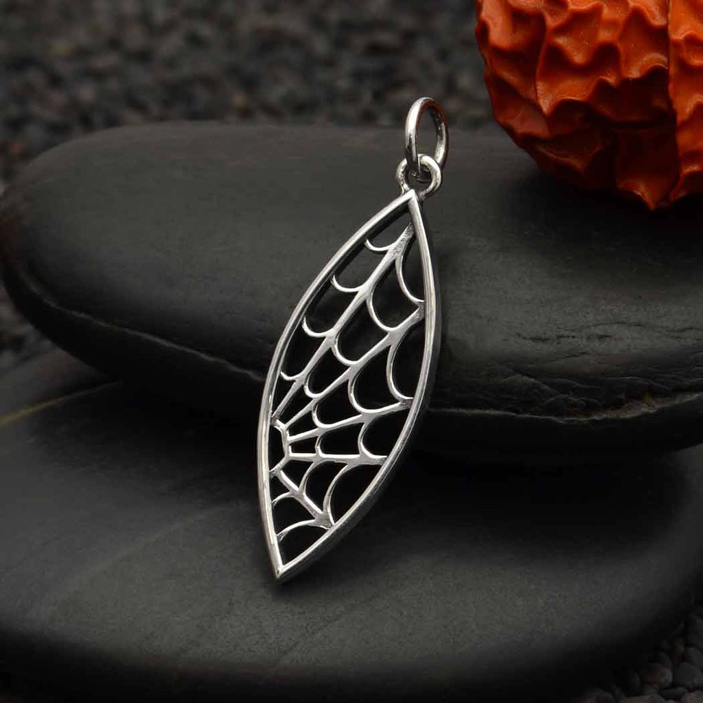 Pendant spider web sterling silver