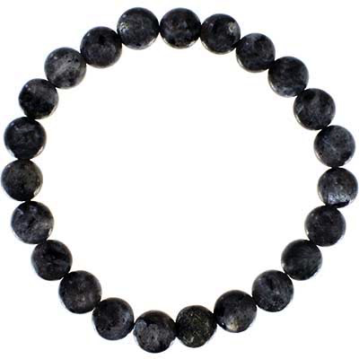 Bracelet 8mm Black Labradorite beads (Larvikite)
