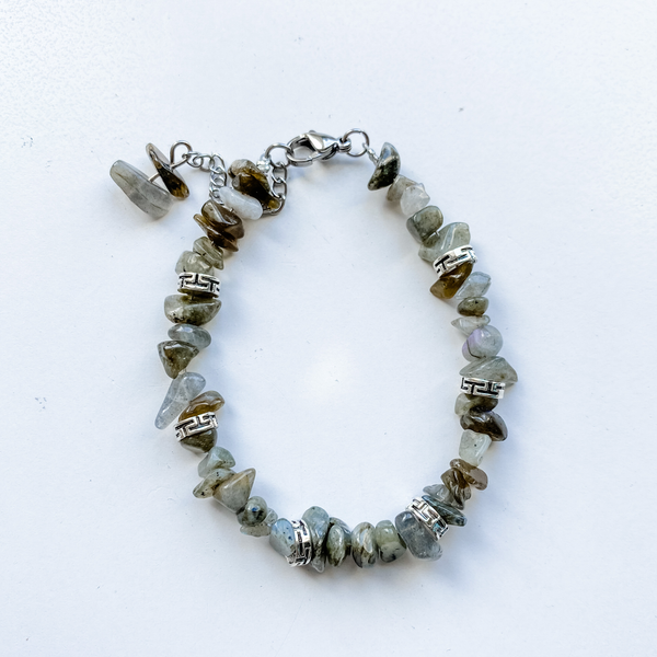 Braclet Chip Labradorite adjustable with alloy findings
