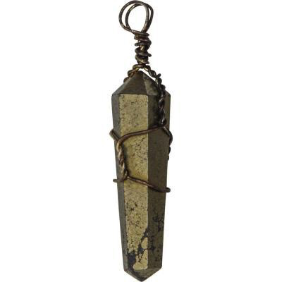 Pendant wire wrapped pyrite
