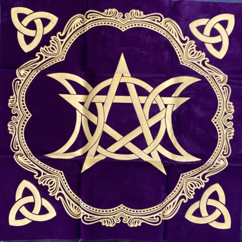 Altar/Tarot cloth triple moon - purple - A