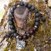 Chakra bracelet garnet & lava root
