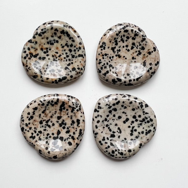Heart Thumb Stone - Dalmatian Jasper