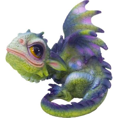 Figurine bébé dragon en résine - jouant