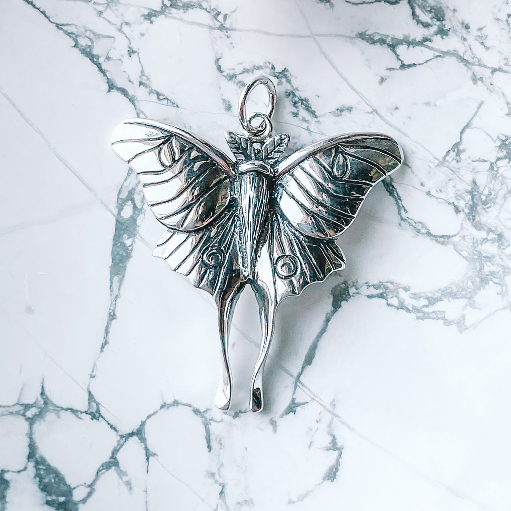 Pendant Luna Moth sterling silver