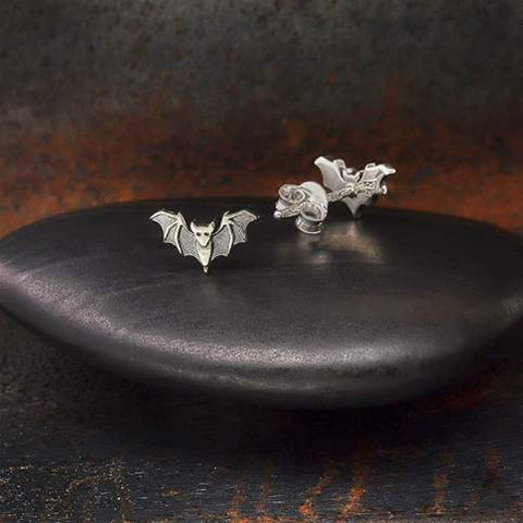 Earrings bat studs sterling silver