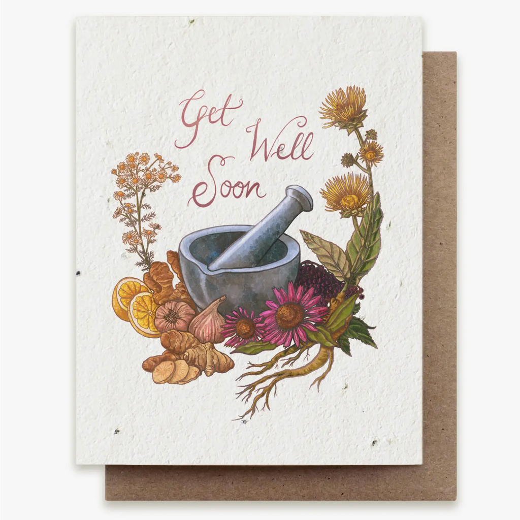 Plantable Herb Seed Greeting Card: Get Well Soon