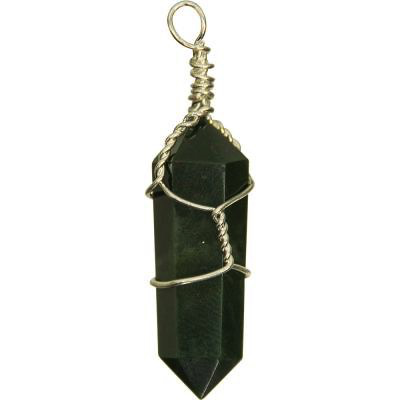Pendant Wire wrapped bloodstone point