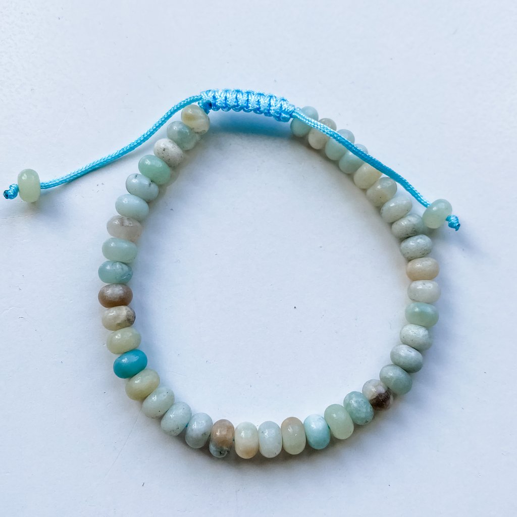 Braided bead bracelet - amazonite