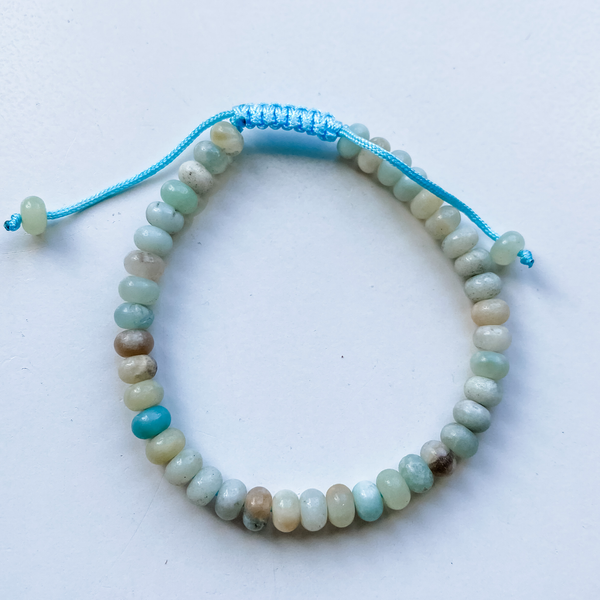 Bracelet perles tressées - amazonite