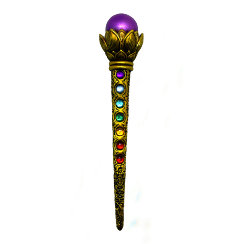 Wand with Chakra Stones and Ball