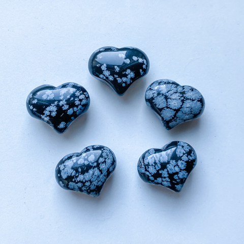 Cherub Heart - Snowflake obsidian