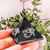 Obsidian pyramid engraved Horus eye