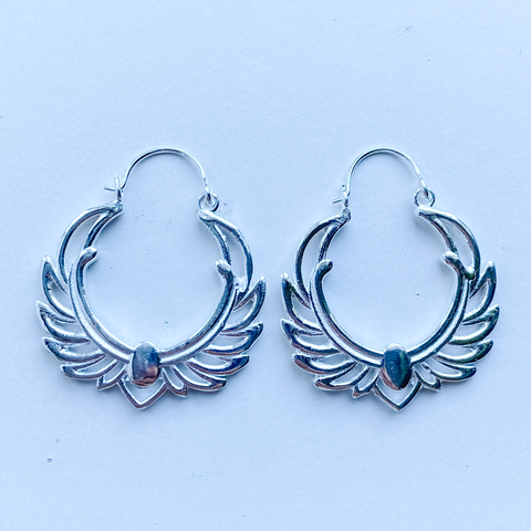 Earrings lotus silver plated