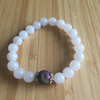 Bracelet snow quartz with druzy bead