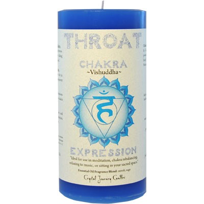 Chakra candle pillar - Throat 3” x 6”