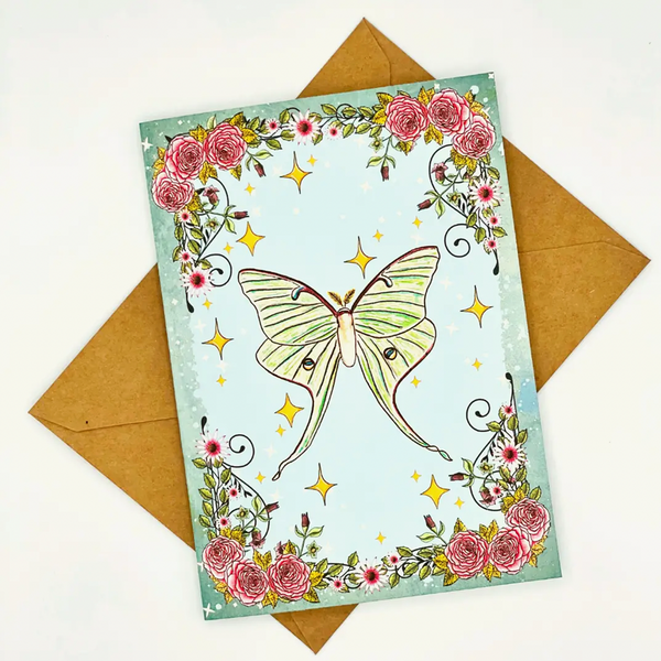 Hand Illustrated Greeting Card - Luna Moth