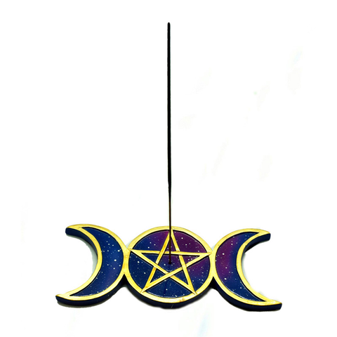 Incense Burner Pentagram and Moon