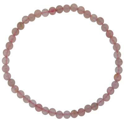 Bracelet 4mm rose quartz bead