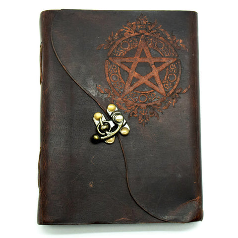 Journal Pentagramme en cuir souple en relief