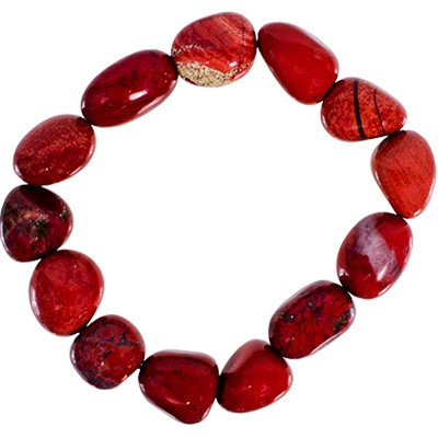 Bracelet Jaspe Rouge Roulé