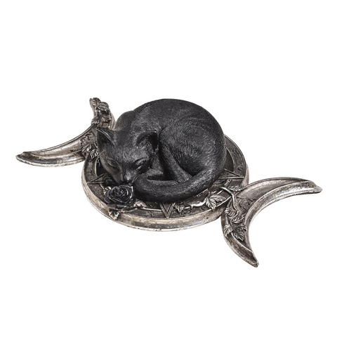 Ornament Witches Familiar - Black Cat Sleeping Triple Moon