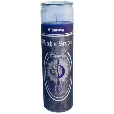 Glass Ritual Candle - Witch's Broom - Sage