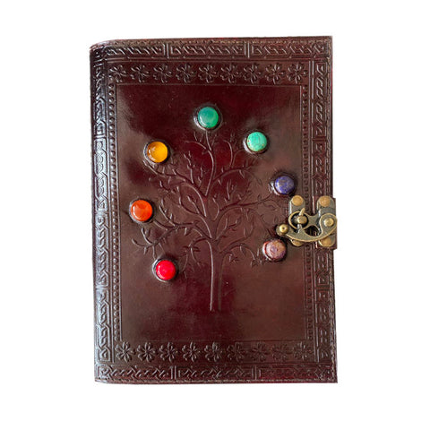 Journal Tree of Life  Leather chakras  7x10