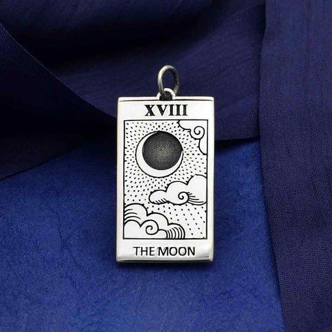 Pendentif Tarot Lune Argent Massif