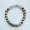 Bracelet 8mm angel aura rose quartz with silkwood beads