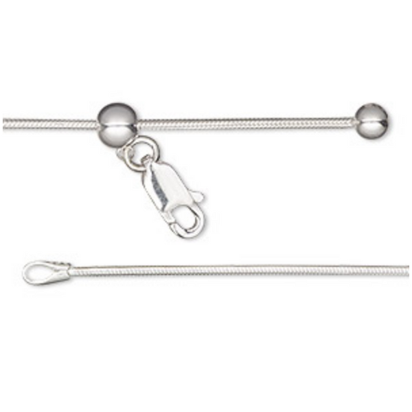 Chain adjustable snake sterling silver 24”