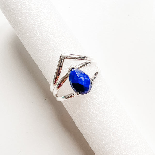 Ring lapis drop sterling silver