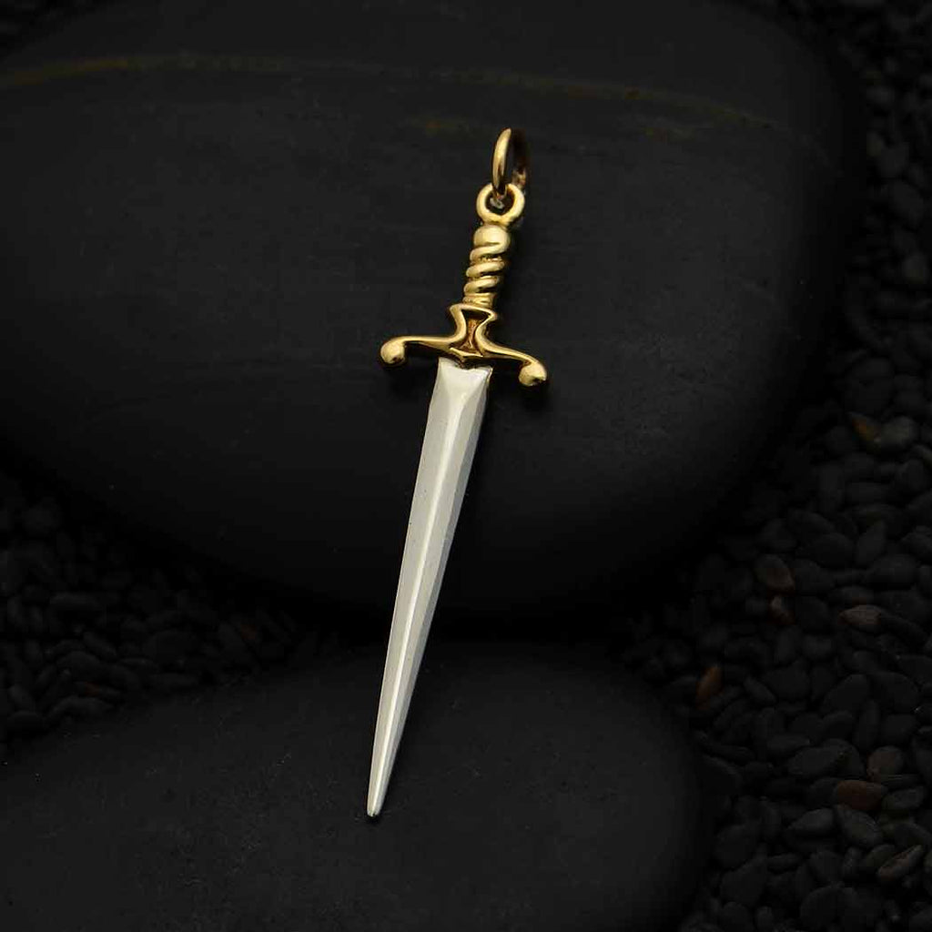 Pendant sword sterling silver/bronze