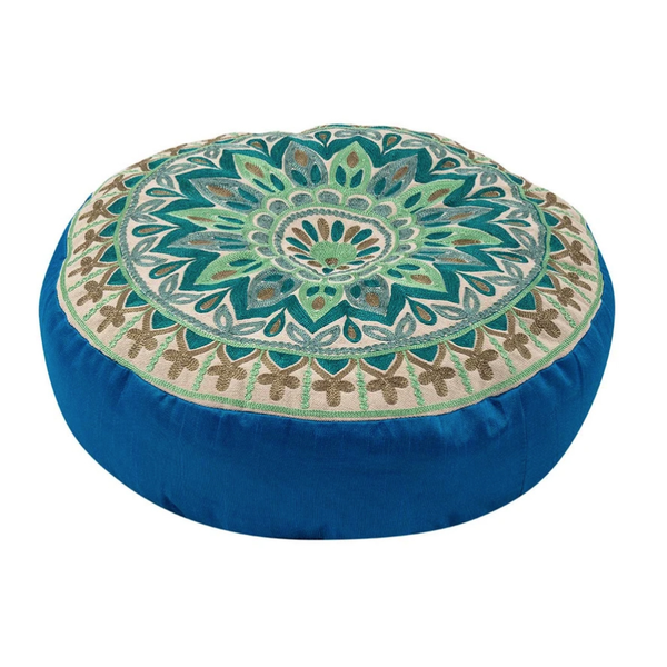 Meditation Cushion Round Mandala Turquoise