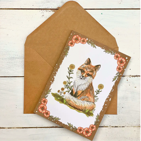 Hand Illustrated Greeting Card - Fox