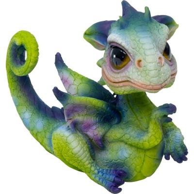 Figurine bébé dragon en résine - posant