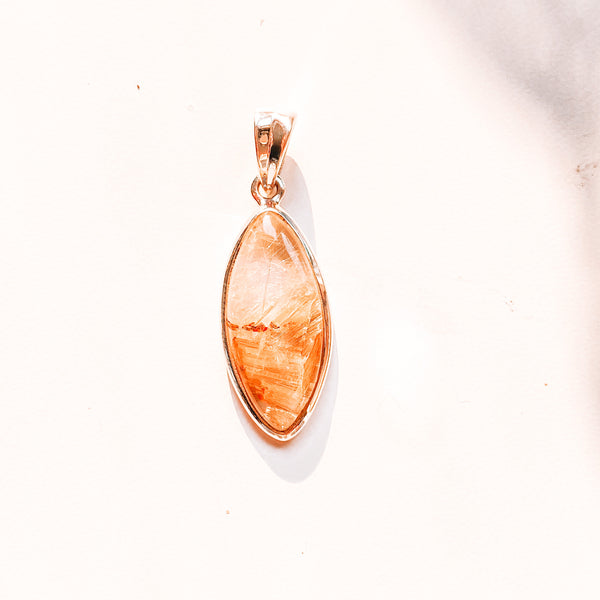 Pendentif quartz rutile argent sterling