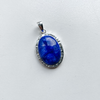 Pendant sapphire oval sterling silver