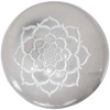 Lotus gravé en sphère de sélénite