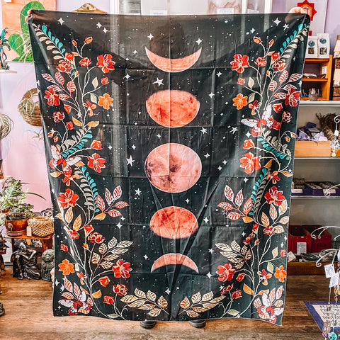 Tapestry Floral Moon Phase
