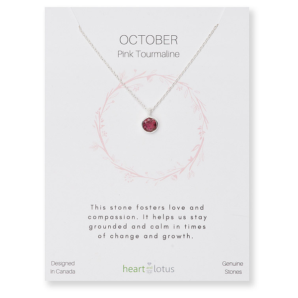 Birthstone Necklaces October Pink Tourmaline