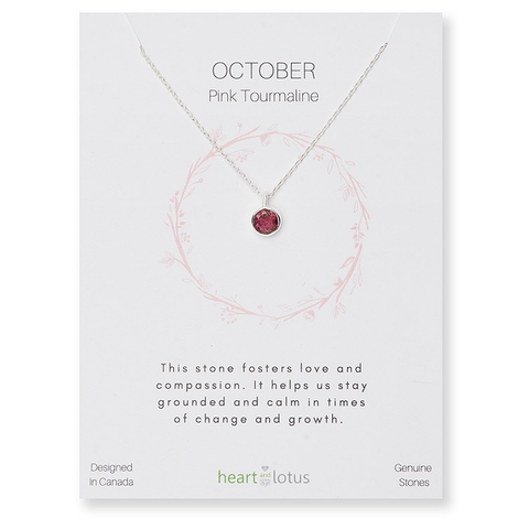 Birthstone Necklaces October Pink Tourmaline