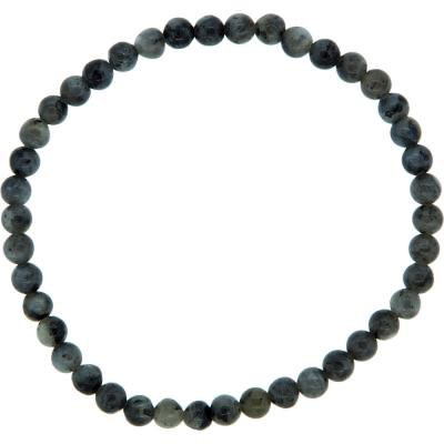Bracelet 4mm Black Labradorite bead (Larvikite)