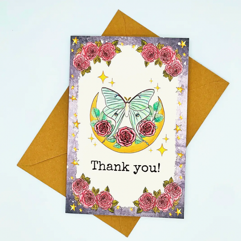 Hand Illustrated Greeting Card - Moon Moth