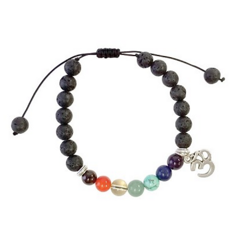 Bracelet Shamballa Lave & Chakra avec Charm Om