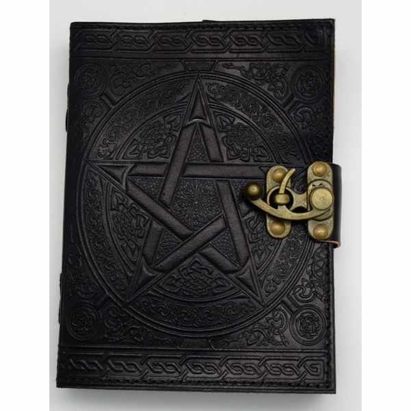 Journal Leather Pentagram Black