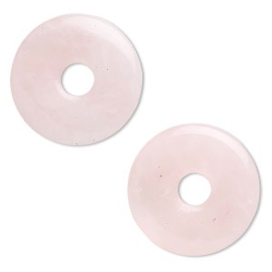 Donut/Pi disc rose quartz 40mm