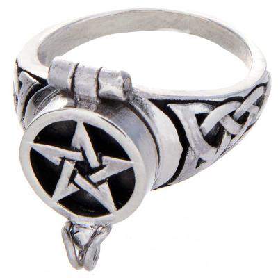 Ring pentacle locket sterling silver